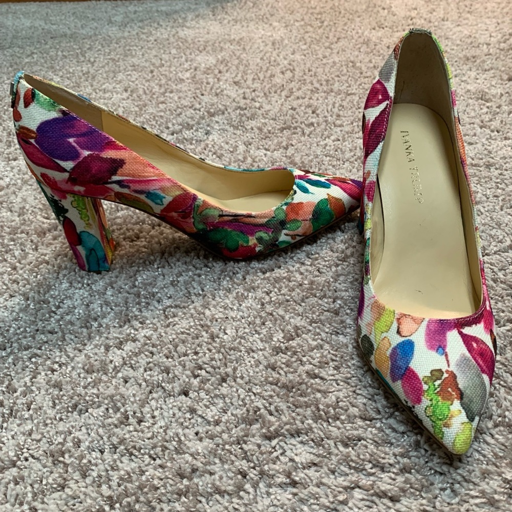 Ivanka trump heels floral colorful